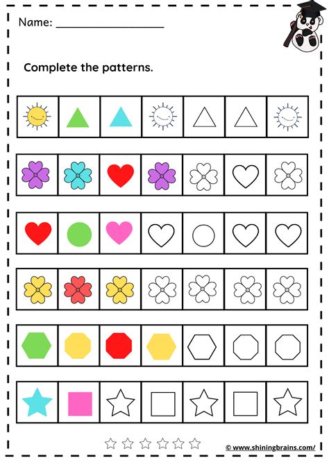 *FREE* Complete the Pattern | Pattern worksheet, Pattern worksheets for